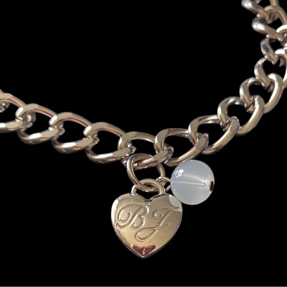 NWT-BETSEY JOHNSON-WOMENS SILVER AND PINK CHAIN BELT WITH CHARMS-SIZE M/L - Picture 11 of 15